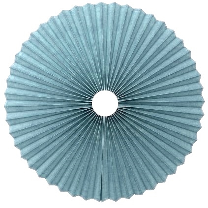 Rosette plisse til loft grå blå hør Ø40 med ledning